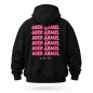 Preview: Hoodie-Pullover | 60er Ärmel | schwarz