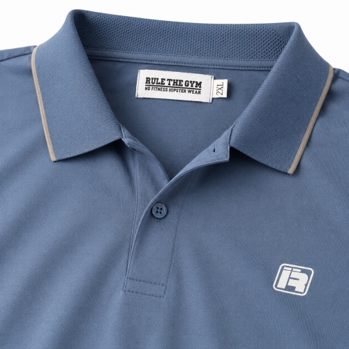 Polo-Shirt | R-Logo | Cotton | jeans-blau