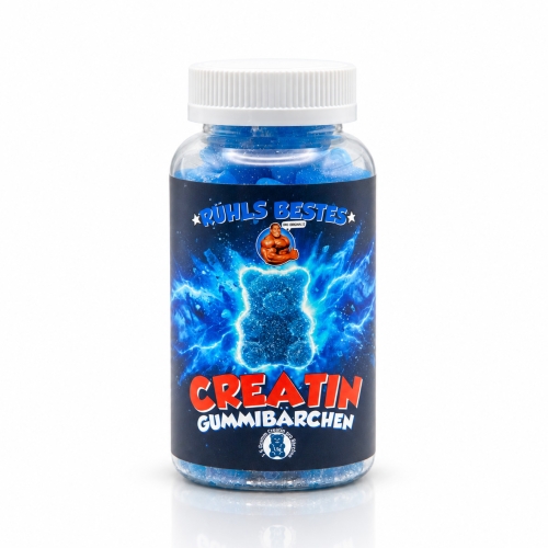 Dose mit Creatin-Gummibärchen von Rühls Bestes