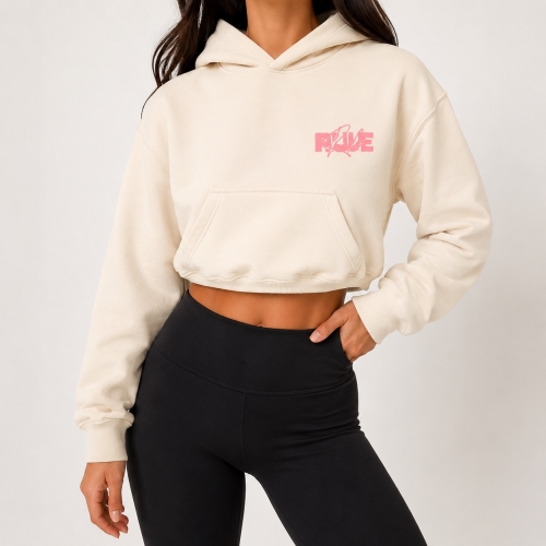 Hoodie-Pullover | Frauen | 60er Ärmel | beige