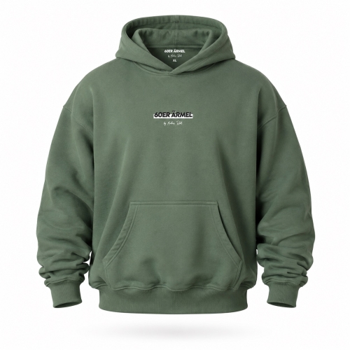 Hoodie-Pullover | 60er Ärmel | grün