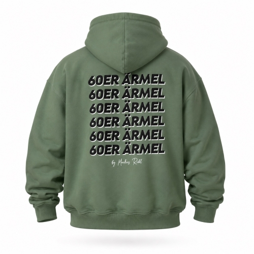 Hoodie-Pullover | 60er Ärmel | grün