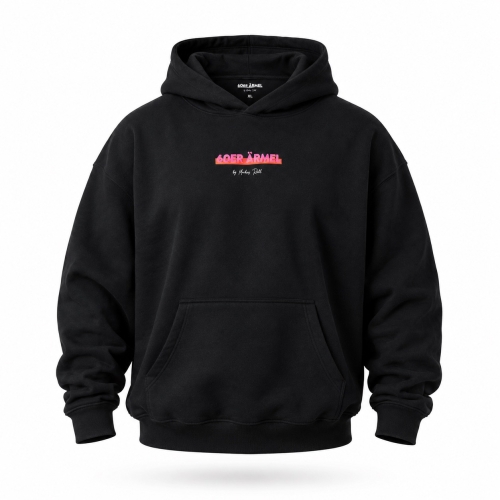 Hoodie-Pullover | 60er Ärmel | schwarz