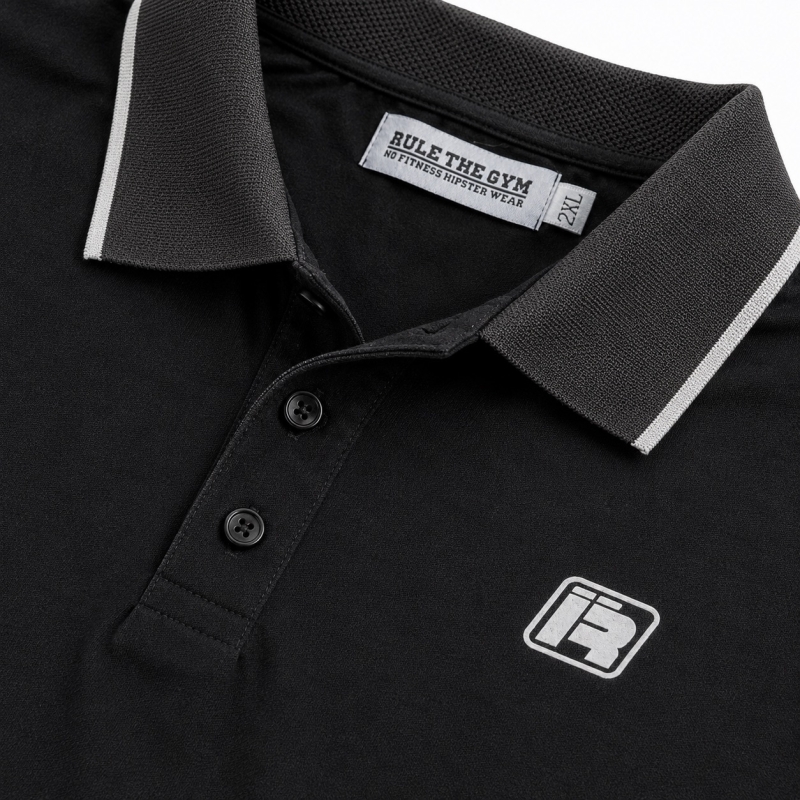 Polo-Shirt | R-Logo | Cotton | schwarz