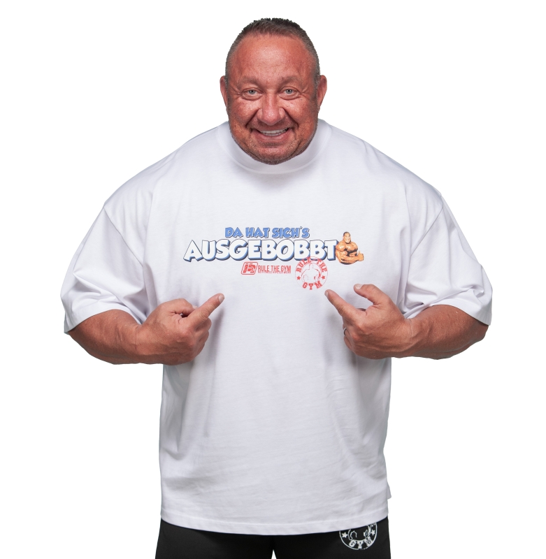 T-Shirt "Ausgebobbt" weiß [Baumwolle|Oversize]