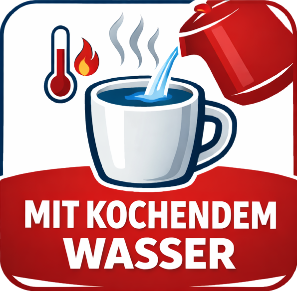 mit kochendem Wasser zubereiten